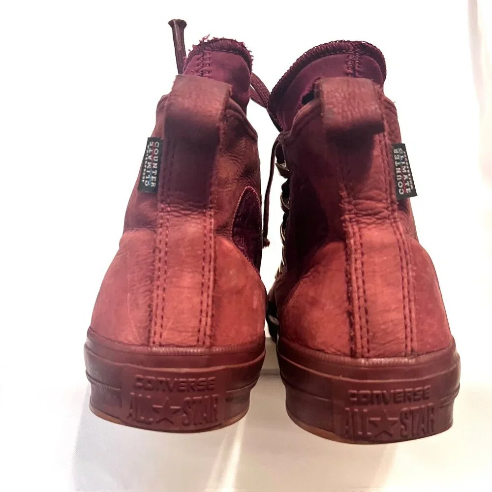 Converse Chuck Taylor All Star ll Leather Boot High-Maroon-(M-6,W-8)-Waterproof